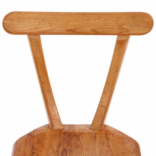 1940s Swedish Brutalist Pine Dining Chairs, Set of 4 For Sale In Philadelphia - Image 6 of 9