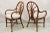 Vintage Bentwood Rattan Hollywood Regency Fan Back Dining Chairs - Set of 4. Circa Late 20th Century. Measurements: 36" H...