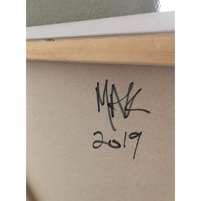 Acrylic on Canvas, "Golden Jungle", Signed Mak, 2019 For Sale - Image 4 of 5