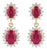 Natural Ruby 2.82cts & Diamond 0.51cts Earring in 14k Gold For Sale