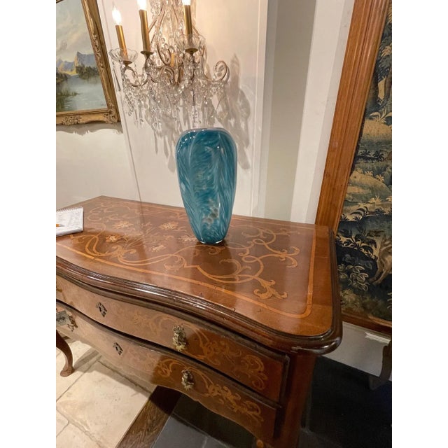 Vintage Blue Murano Glass Vase For Sale - Image 4 of 6