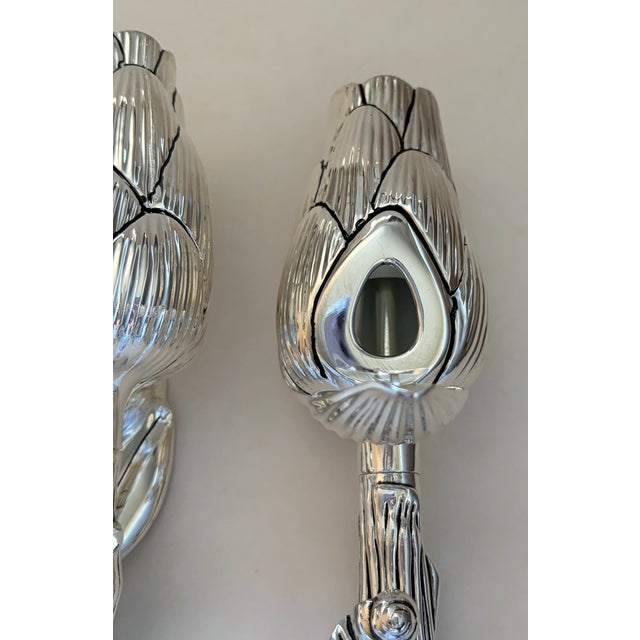 Metal Late 20th Century Missiaglia Style Silver Artichoke Salt and Pepper For Sale - Image 7 of 14