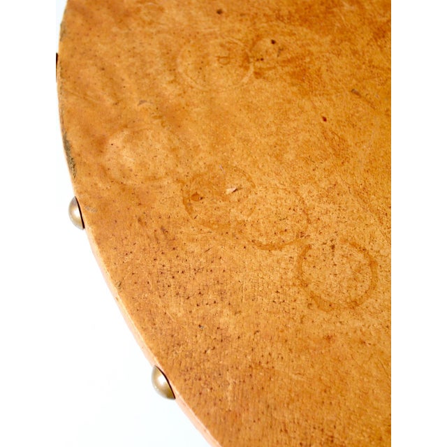 Mid-Century Leather and Iron Round Dining Table For Sale - Image 14 of 16