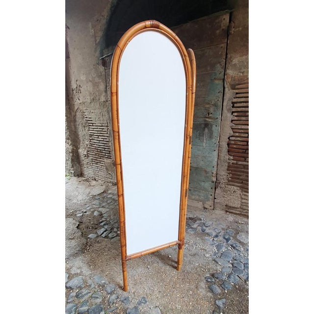 Italian Bamboo and Mirror Room Divider, 1960s For Sale - Image 4 of 11