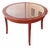 Vintage Round Table in Wood and Glass For Sale