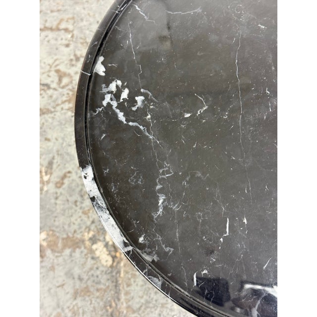 Michael Oren Designs Marquina Marble Pedestal Side Table For Sale In San Francisco - Image 6 of 12