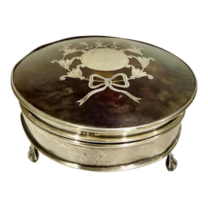 1920s English Silver and Faux Tortoise Shell Box