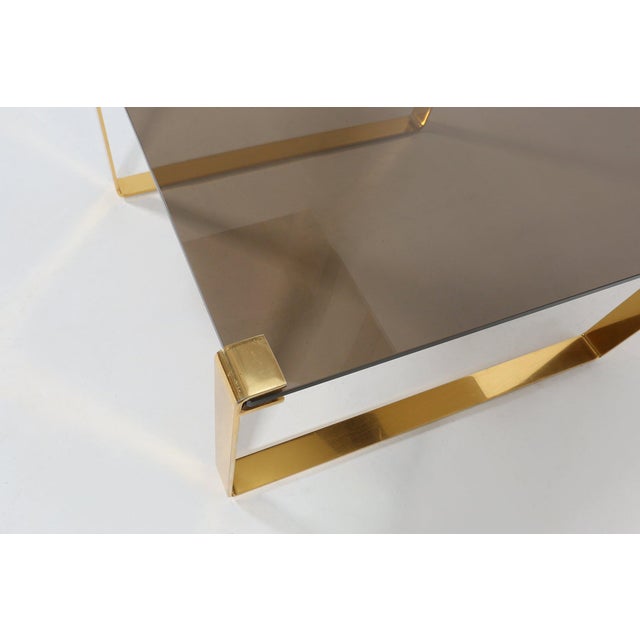 Metal Mid-Century Modern Coffee Table with Gold-Plated Base and Glass Top, 1970s For Sale - Image 7 of 13