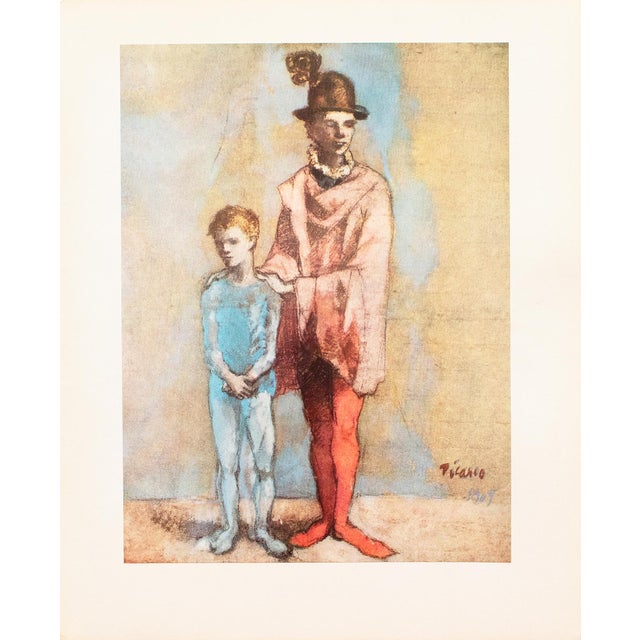 An excellent period reproduction full-color print after painting "Two Saltimbanques" (1901) by Pablo Picasso. Comes from...