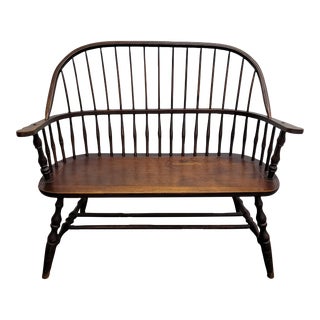 1940s Comb Back Windsor Settee by Nichols & Stone For Sale
