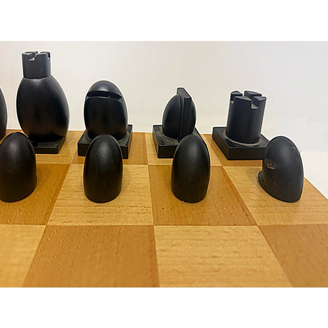 Vintage Post Modern Michael Graves Chess Set, Maple Board For Sale In Miami - Image 6 of 9