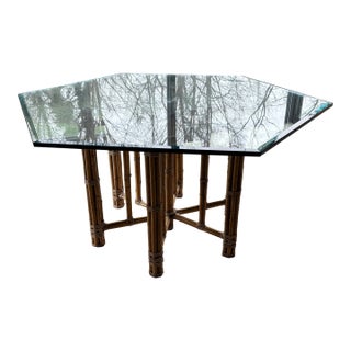 Hexagonal McGuire Dining Table For Sale