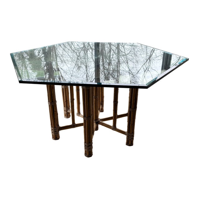 Hexagonal McGuire Dining Table For Sale