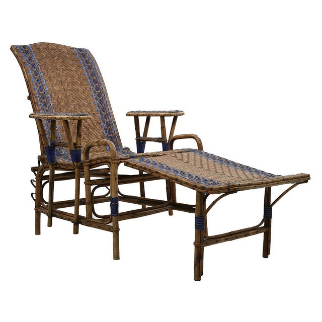 Vintage Rattan Chaise Lounge For Sale - Image 11 of 11