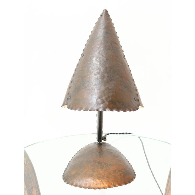 Art Deco Amsterdam School Hammered Metal Table Lamp by Johan Verhey, 1930s For Sale - Image 3 of 10