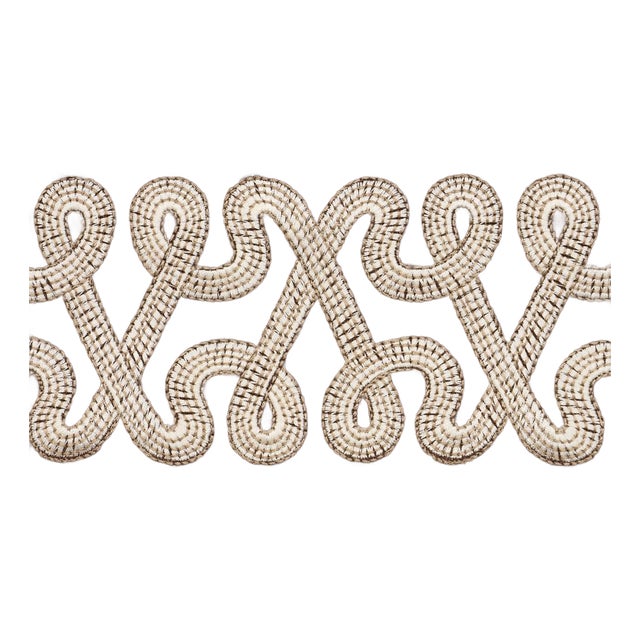 SAMPLE - Schumacher Freeform Embroidered Tape In Chocolate For Sale