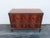 Brown Early 1900s Carved Flame Mahogany Low Dresser Bathroom Vanity 6325 For Sale - Image 8 of 18