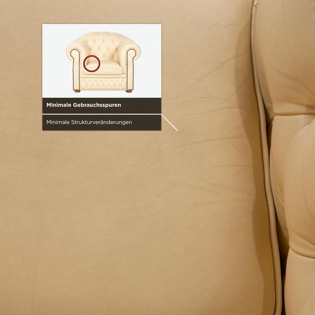 Vintage Centurion Chesterfield Armchair in Cream Leather For Sale - Image 10 of 17