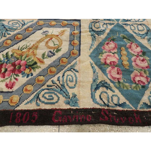 Sky Blue Galerie Shabab Collection Early 20th Century European Savonnerie Rug For Sale - Image 8 of 10