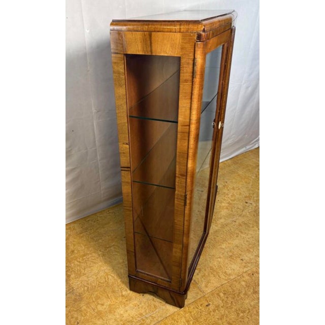 Wood Vintage English Art Deco Display Cabinet, 1930s For Sale - Image 7 of 10