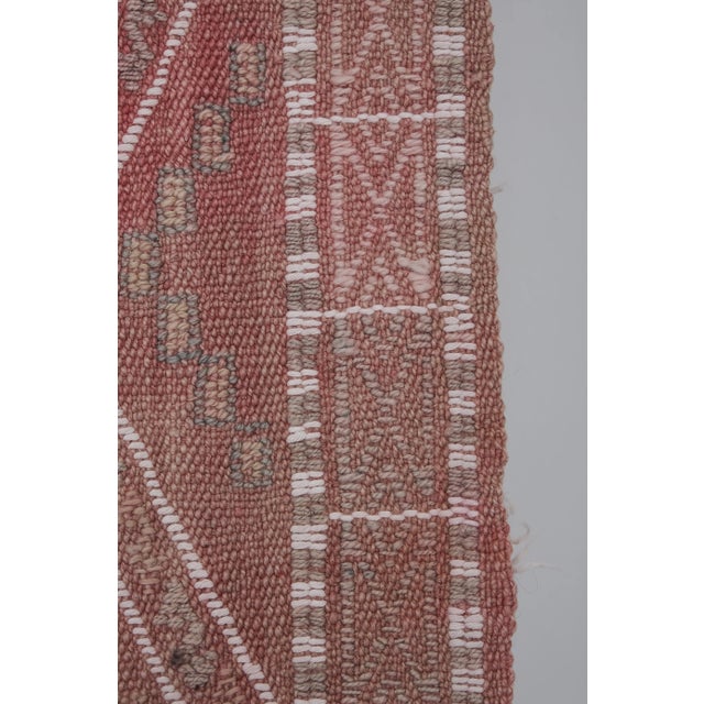 Mid Century Diamond Turkish Kilim Runner Rug For Sale - Image 9 of 13