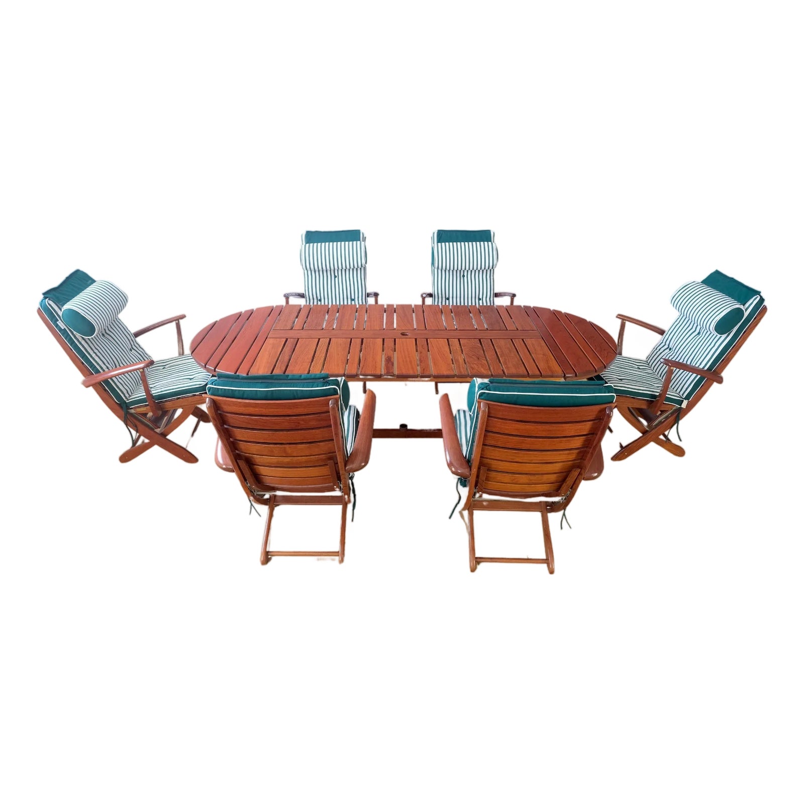 Tricomfort Madein France Rosewood Adjustable Chairs & Folding Table, 7 ...