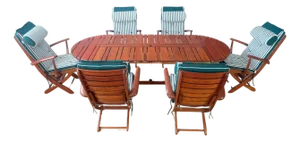 Tricomfort Madein France Rosewood Adjustable Chairs & Folding Table, 7 Pieces