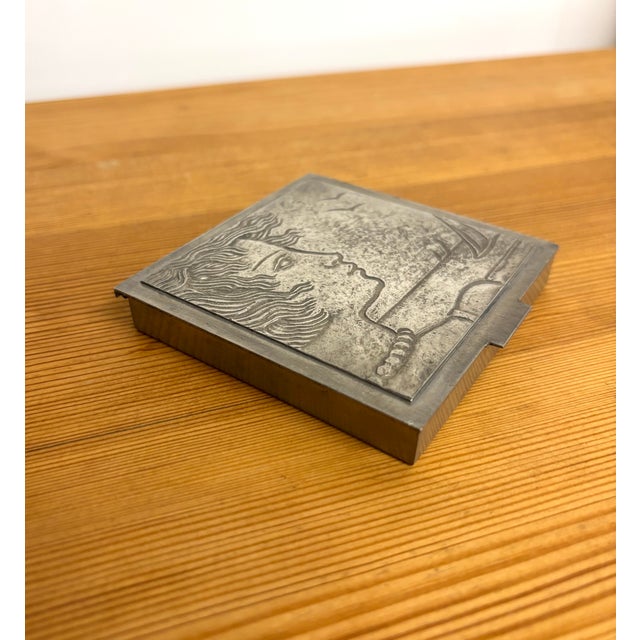 1930s Art Deco Pewter Cigarette Box by Oscar Antonsson for Athena Tenn, 1930s For Sale - Image 5 of 8