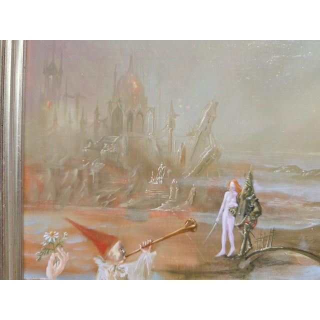 Tomasz Steifer, Surrealist Landscape with Figures, Oil on Panel, Framed For Sale - Image 8 of 14