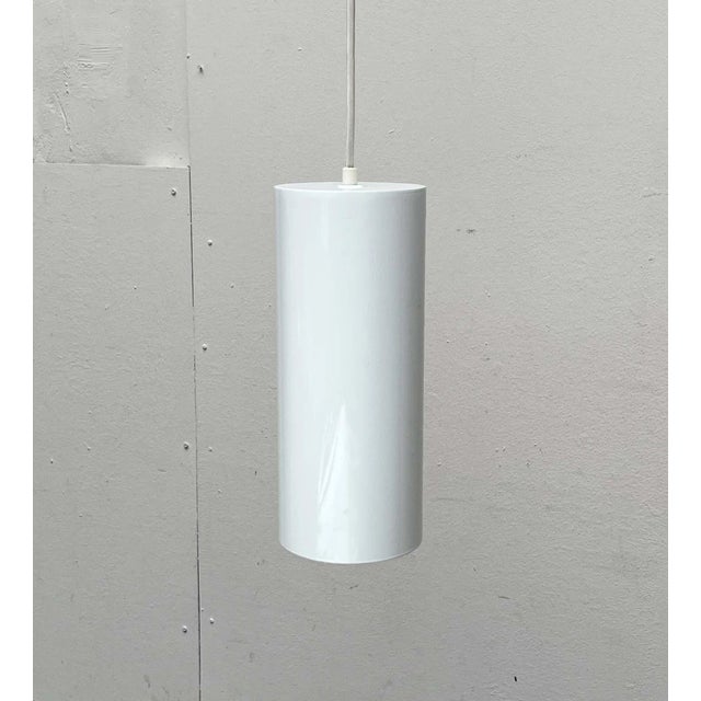 White Vintage Danish Minimalist Model Pipeline Pendant Lamp by Ole Pless Jørgensen for Nordisk Solar, 1970s For Sale - Image 8 of 18