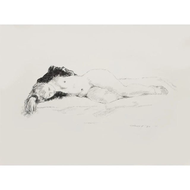 Charcoal 1939 After Alexander Brook "Sleep", First Edition Period Offset Lithograph For Sale - Image 8 of 9