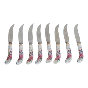 Sheffield England Gimbel Bros Bone China Knives Set of Eight 4221b