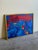 Vintage Abstract Painting by Karen Werliin – Framed Modern Expressionist Artwork – Blue Red Composition For Sale - Image 4 of 8