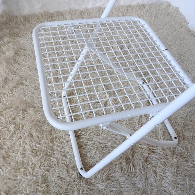White Vintage Spanish Folding Chairs by Federico Giner, 1970s, Set of 5 For Sale - Image 8 of 16
