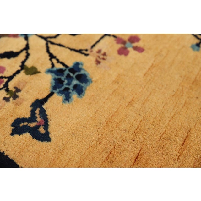 Textile 2'x4' Vintage Art Deco Rug | Small Beige & Mauve Floral For Sale - Image 7 of 9