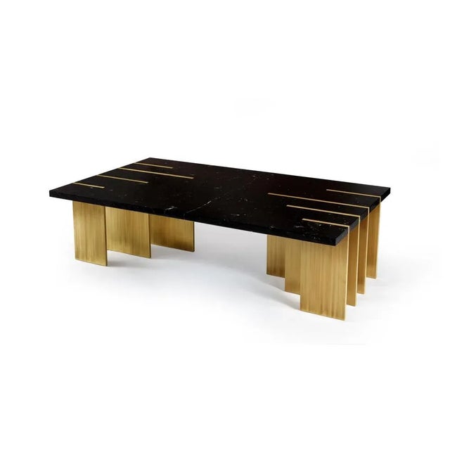 Pianist Nero Marquina Marble Coffee Table by InsidherLand Dimensions: D 75 x W 130 x H 38 cm. Materials: Nero Marquina...