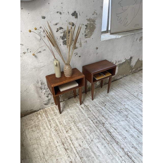 Scandinavian Teak Bedside Tables, 1960s, Set of 2 For Sale - Image 3 of 18