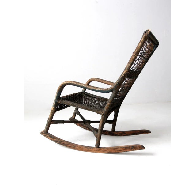 Antique Wicker Rocking Chair For Sale - Image 11 of 13