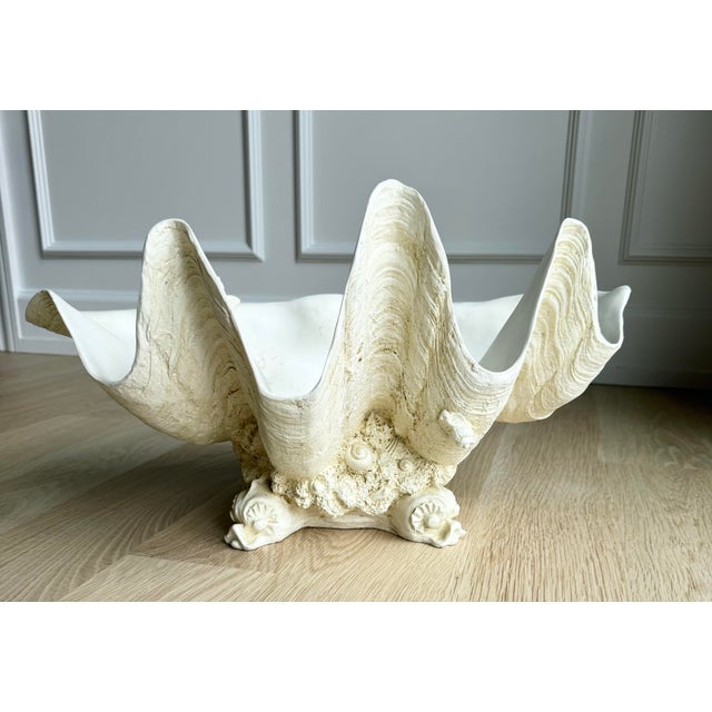 Gorgeous decorative clam shell centerpiece produced for the Winterthur Museum collection. Sculpted after a monumental...