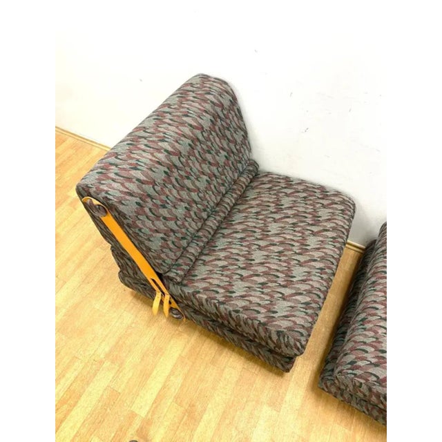 Textile Mid-Century Modern Folding Two-Seater Sofa from Jitona, 1970s, Set of 2 For Sale - Image 7 of 15