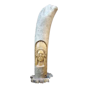 Native American Style Chief of the Darkness Carved Wood Pole by Kay Benson