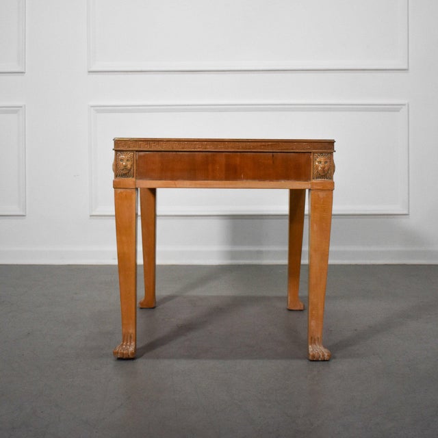 Neoclassical Greek Key Lion Side Tables - A Pair For Sale - Image 11 of 12