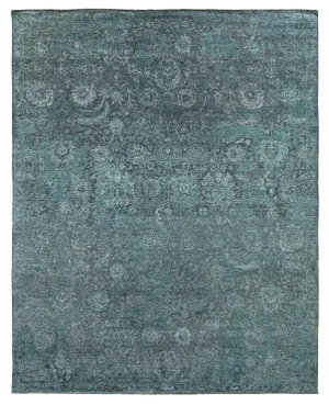 Bryant Blue/Light Blue hand knotted Wool/Viscose/Cotton Rug - 8'x10'