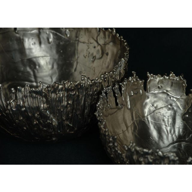 Small Gravity Bowl in Patinated Cast Bronze by William Guillon For Sale - Image 10 of 18