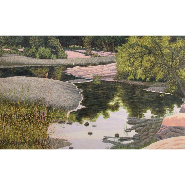 Impressionist Gordon Mortensen "Oak Creek" Hand Signed #Ed Woodcut Art Print 1984 For Sale - Image 3 of 6