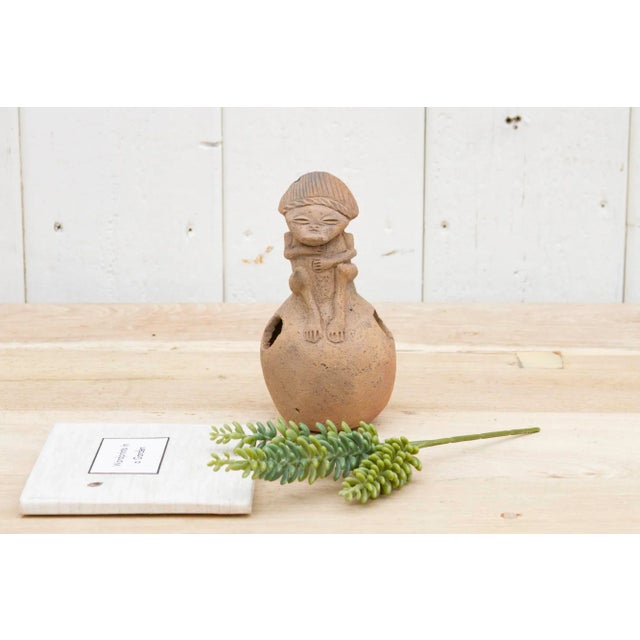 Brown One-Of-A-Kind Pre-Columbian Pottery Figure For Sale - Image 8 of 9