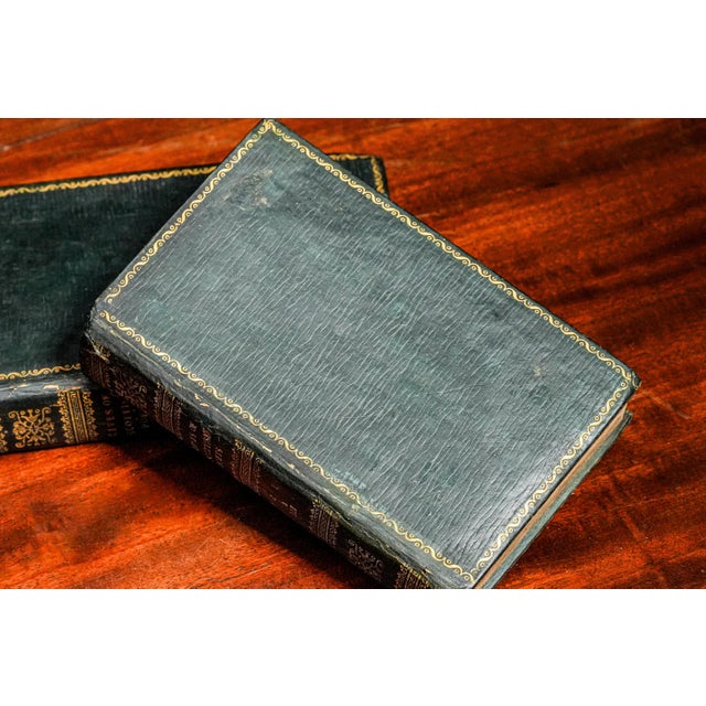 Animal Skin Rare Complete 3 Volume Antique Miniature Leather Book Set Lives of Scottish Poets Scotland Library Office Home Decor For Sale - Image 7 of 14
