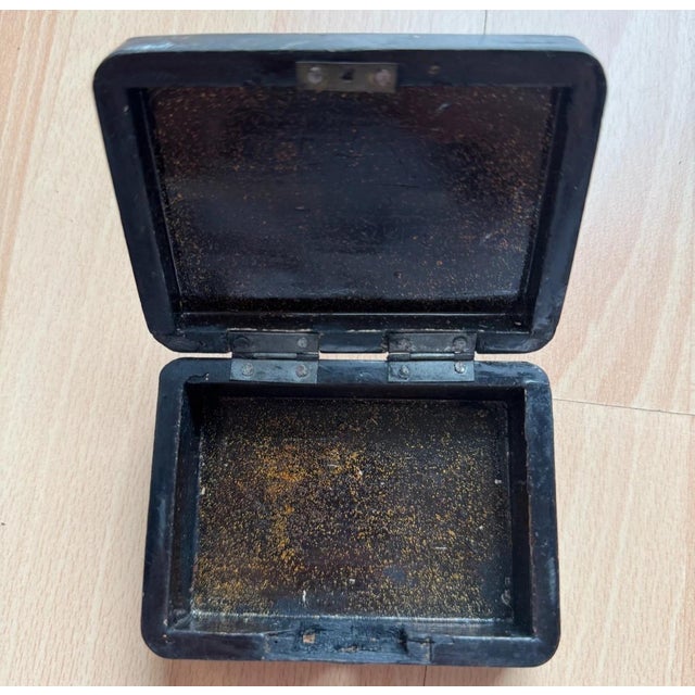 Japanese Lacquer Box with Maki-E Heron and Lotus, 1990s For Sale - Image 3 of 6