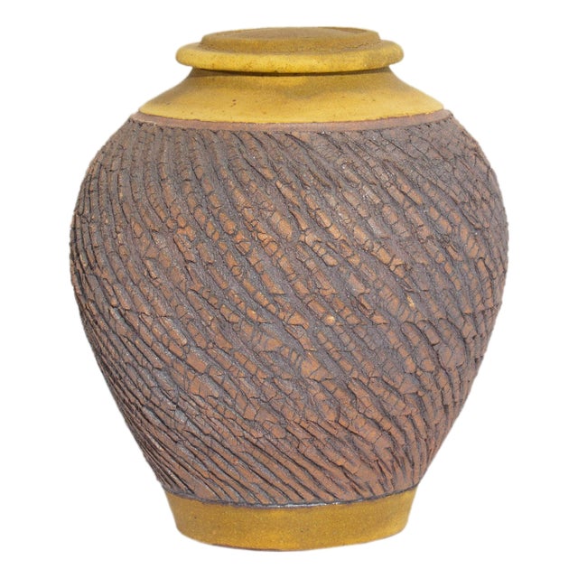 Signed Studio Pottery Jar by Barry Vantiger For Sale