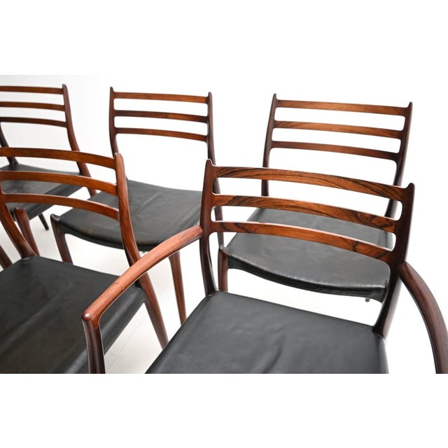 Danish Model 78 and 62 Dining Chairs attributed to Niels Moller for J.L. Møllers, 1960s, Set of 6 For Sale - Image 4 of 17